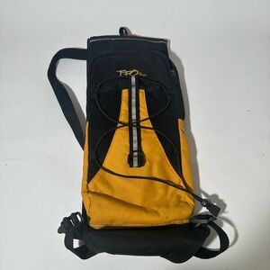 Yellow and Black Modern Backpack with Structured Design